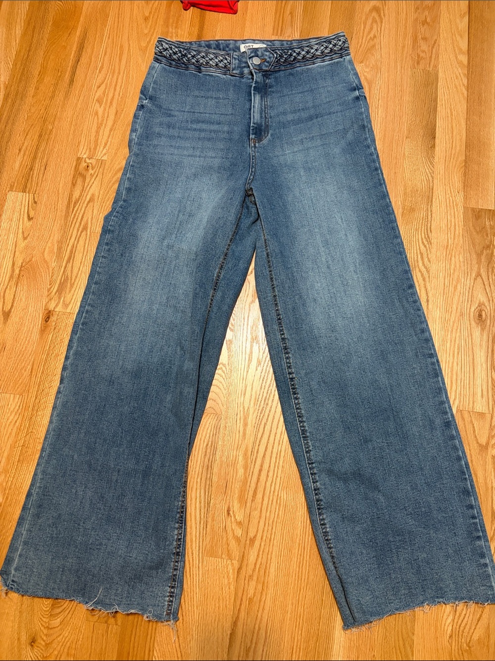 Oat Wide-Leg Jeans Braided Waistband high rise 10